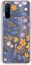 CaseCompany® - OnePlus Nord CE 5G hoesje - Flowers with blue leaves - Soft Case / Cover - Bescherming aan alle Kanten - Zijkanten Transparant - Bescherming Over de Schermrand - Back Cover