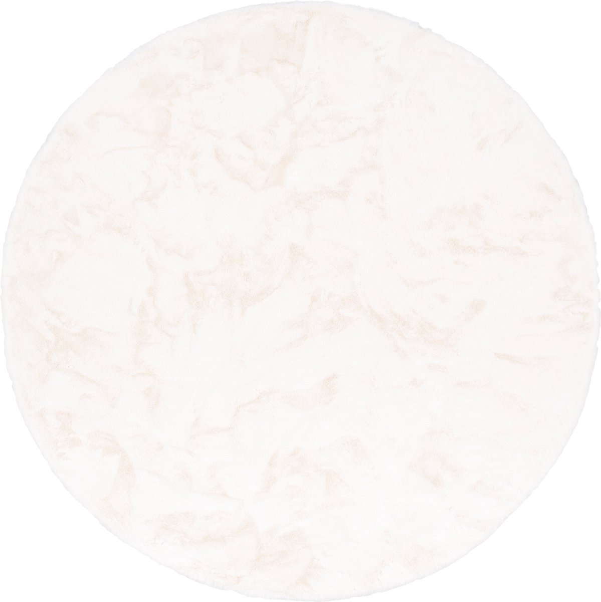 Pergamon Luxe Super Zachte Bont Vloerkleed Tapijt Plush Rond Wit