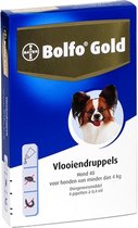 Bolfo Gold 40 Anti vlooienmiddel - Hond - 0 Tot 4 kg - 2 pipetten