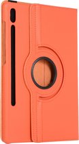 Case2go - Tablet Hoes geschikt voor Samsung Galaxy Tab S8 Plus (2022) - 12.4 Inch - Draaibare Book Case Cover - Oranje