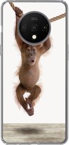 Geschikt voor OnePlus 7T hoesje - Aap - Dieren - Kinderen - Orang Oetan - Jongetjes - Meisjes - Siliconen Telefoonhoesje