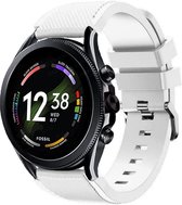 Siliconen Smartwatch bandje - Geschikt voor  Fossil Gen 6 - 44mm siliconen bandje - wit - Strap-it Horlogeband / Polsband / Armband