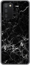 Geschikt voor Samsung Galaxy A53 5G hoesje - Marmer print - Steen - Zwart - Siliconen Telefoonhoesje