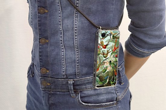 Coque avec cordon iPhone SE 2020 - Trochilidae - Old Masters - Art - Siliconen - Crossbody - Backcover with Cord - Phone case with cord - Case with rope