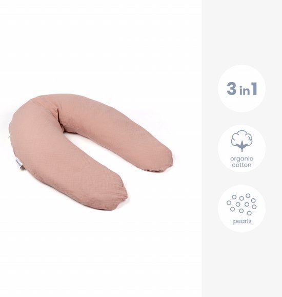 Doomoo Basics Comfy Big - Voedingskussen - Biokatoen - 190cm - Tetra Pink van Doomoo — afbeelding 3
