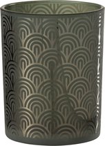 Windlicht | glas | groen | 10x10x (h)12.5 cm