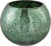 Windlicht | glas | groen | 15x15x (h)11.5 cm