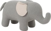 Kat - Olifant | textiel - katoen | wit - grijs | 83x39x (h)44 cm