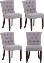 CLP Alberton Set van 4 stoelen - Stof grijs antiek