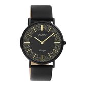 OOZOO Vintage series - Zwarte horloge met zwarte leren band - C20132 - Ø40