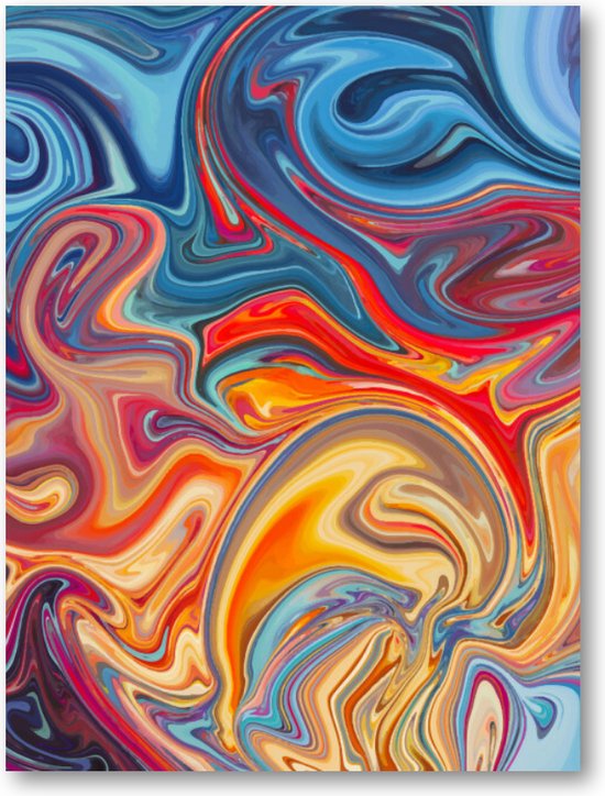 Kleurrijk marmerpatroon - Canvas Staand - Minimalist
