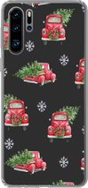 Geschikt voor Huawei P30 Pro hoesje - Kerst - Kerstboom - Auto - Design - Siliconen Telefoonhoesje