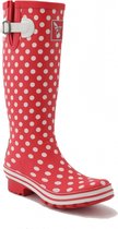 Rode regenlaars met witte stip (ditsy dots) van Evercratures 42