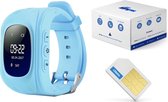 Kinder Smartwatch - Lichtblauw - GPS - kinderen - Smartwatches - gps tracker - Inclusief Simkaart