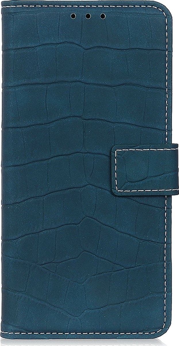 Mobigear Telefoonhoesje geschikt voor Realme X50 Hoesje | Mobigear Croco Bookcase Portemonnee | Pasjeshouder voor 3 Pasjes | Telefoonhoesje voor Pinpas / OV Kaart / Rijbewijs - Groen