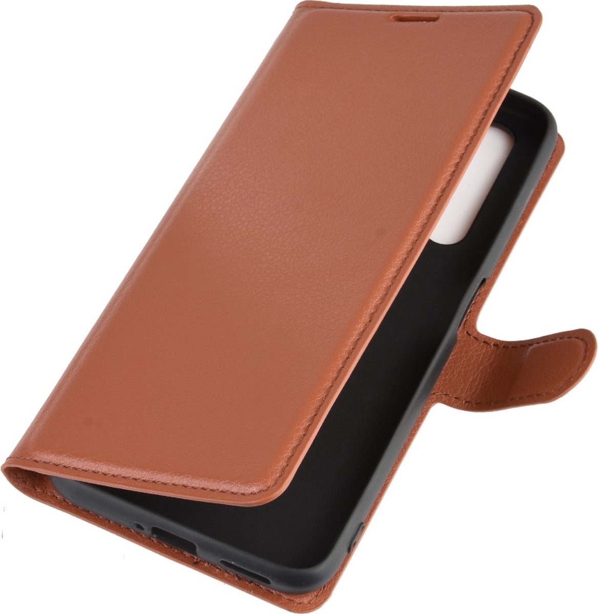 Mobigear Telefoonhoesje geschikt voor Realme X50 Hoesje | Mobigear Classic Bookcase Portemonnee | Pasjeshouder voor 3 Pasjes | Telefoonhoesje voor Pinpas / OV Kaart / Rijbewijs - Bruin