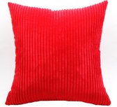 Kussenhoes 45x45 cm - Rood - Kussenhoesje - Kussen Hoes - Woonkamer - Decoratie - Bank - Corduroy