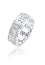 KUZZOI Heren Ring Heren Band Ring Romeinse Cijfers Massief Trend Geoxideerd in 925 Sterling Zilver