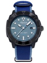 Alpina Seastrong Diver Gyre AL-525LNB4VG6 Horloge - Textiel - Blauw - Ø 45 mm