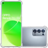 Hoes Geschikt voor OPPO Reno 6 Pro Hoesje Siliconen Cover Shock Proof Back Case Shockproof Hoes - Transparant