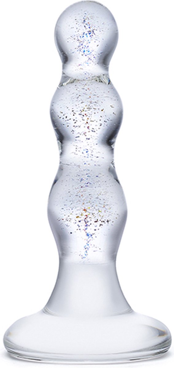 Goedkoopste Glas Triple Play Beaded Glazen Butt - Buttplug