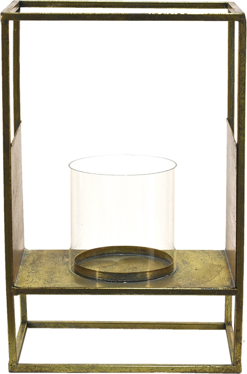 Clayre & Eef Windlicht 25x15x38 cm Koperkleurig Metaal
