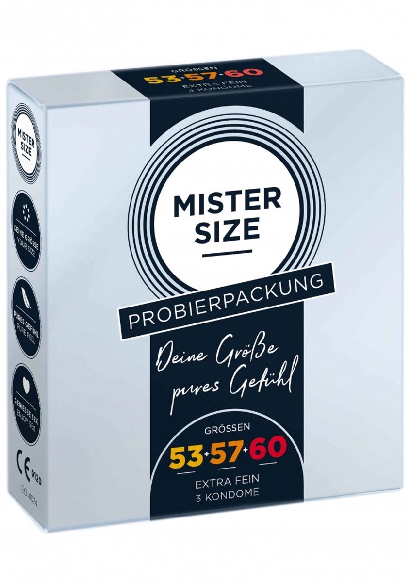 Mister Size - Paspakket 53-57-60mm condooms - 3 stuks