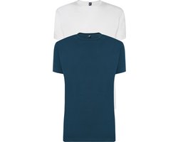 Alan Red - Derby O-Hals 2-Pack T-Shirts Wit Denimblauw - Heren - Maat XXL - Regular-fit