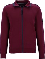 CASA MODA heren vest katoenmelange - met rits - bordeaux rood -  Maat: 3XL