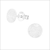 Aramat jewels ® - Zilveren ronde oorbellen gematteerd 925 zilver 6mm