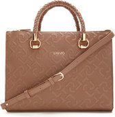 Liu Jo M Satchel Doucle Zip Dames Handtas - Nude