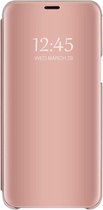 LuxeBass Hoesje geschikt voor Samsung Galaxy A12 Hoesje - Clear View Case - Rosé Goud