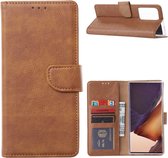 LuxeBass Hoesje geschikt voor Samsung Galaxy Note 20 Ultra - Bookcase Bruin - portemonnee hoesje - telefoonhoes - gsm hoes - telefoonhoesjes