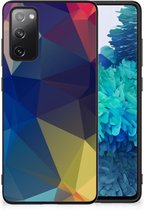 Siliconen Back Cover Geschikt voor Geschikt voor Samsung Galaxy S20 FE Telefoon Hoesje met Zwarte rand Polygon Dark