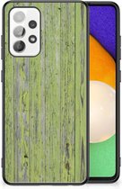 Smartphone Hoesje Geschikt voor Samsung Galaxy A52 | A52s (5G/4G) Cover Case met Zwarte rand Green Wood