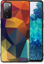 Doorzichtig Hoesje Geschikt voor Samsung Galaxy S20 FE Siliconen Back Cover met Zwarte rand Polygon Color
