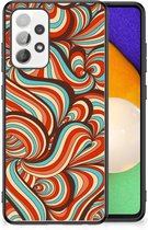 Back Case Siliconen Hoesje Samsung Galaxy A52 | A52s (5G/4G) Smartphone Hoesje met Zwarte rand Retro