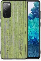 Smartphone Hoesje Geschikt voor Samsung Galaxy S20 FE Cover Case met Zwarte rand Green Wood