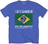 The Rolling Stones Heren Tshirt -XL- Copacabana Blauw