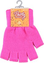 Kinder handschoenen vingerloos | Fluor rose | one size | Vingerloze handschoenen kinderen | Carnaval | Party | Feestartikelen | Apollo
