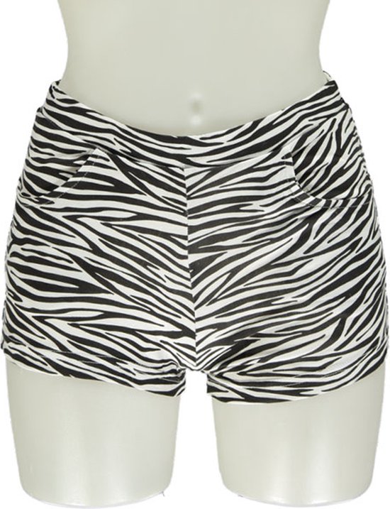 Apollo - Hotpants dames - Zebra design - Maat XXS/XS - Hotpants - Feestkleding - Hotpants met print - Carnavalskleding