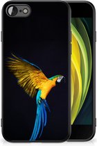 Bumper Hoesje iPhone 7/8/SE 2020/2022 GSM Hoesje met Zwarte rand Papegaai