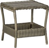 Decoways - Tuintafel 45x45x46,5 cm poly rattan bruin