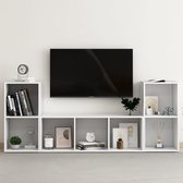 Decoways - 3-delige Tv-meubelset spaanplaat wit