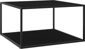 Decoways - Salontafel met zwart glas 90x90x50 cm zwart