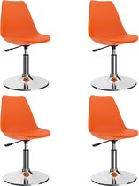 Decoways - Eetkamerstoelen draaibaar 4 st kunstleer oranje