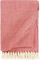Decoways - Plaid 160x210 cm katoen rood