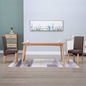Decoways - Eetkamerstoelen 2 stuks stof bruin