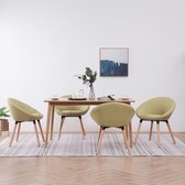 Decoways - Eetkamerstoelen 4 st stof groen