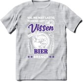 Val Me Niet Lastig Tijdens Het Vissen T-Shirt | Paars | Grappig Verjaardag Vis Hobby Cadeau Shirt | Dames - Heren - Unisex | Tshirt Hengelsport Kleding Kado - Licht Grijs - Gemalee